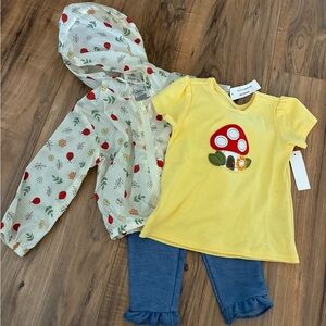 Baby Essentials Yellow and Blue Mushroom Set